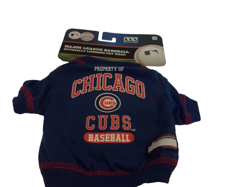 Chicago Cubs Size XS Dog T-Shirt 6"-9" Pet Length Official Merchandise New